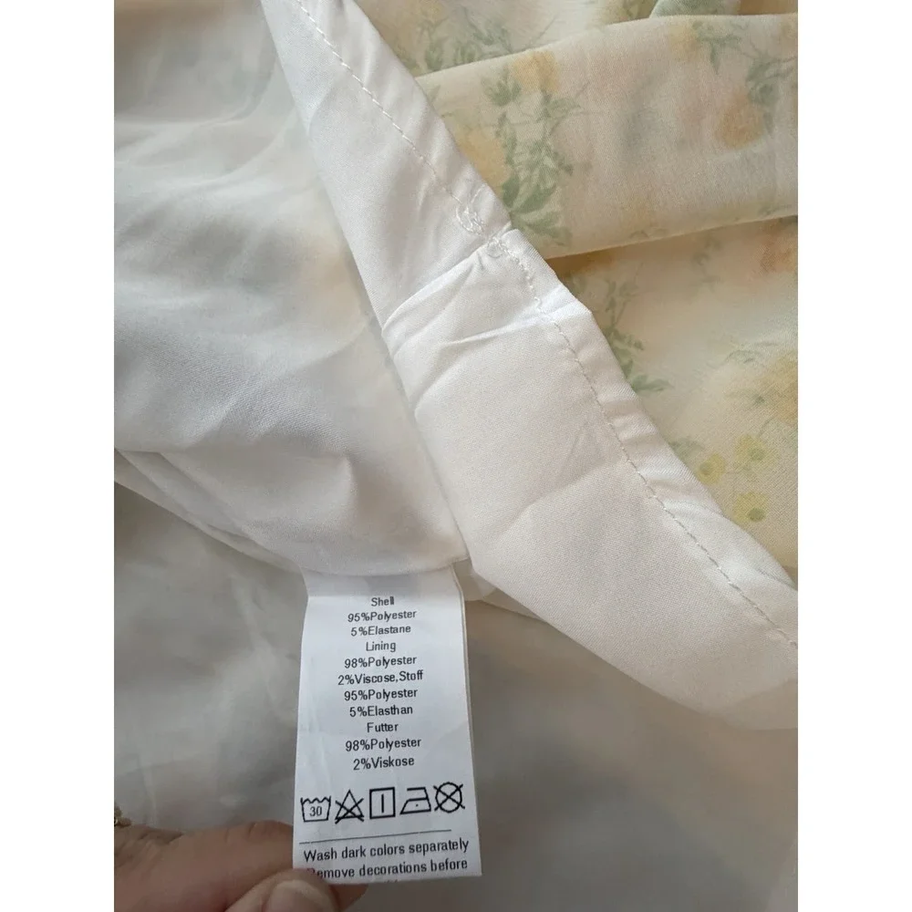 Scarlet Darkness Yellow Floral Cottagecore Midi Dress Sweetheart NWT Size S